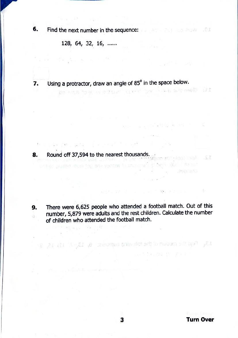 PLE 2025 Mathematics Past Paper & Answers — page 3